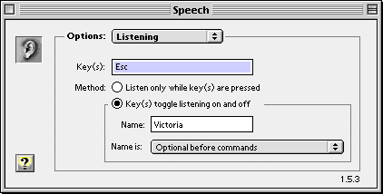 Speech CP's Listening Option