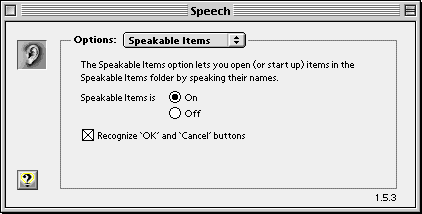 Speech CP's Speakable Items Option