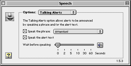 Speech CP's Talking Alerts Option