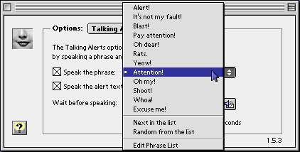 Speech CP's Talking Alerts Phrase List