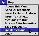 Outlook Express' AppleScript menu